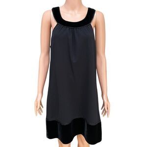 BCBGMaxAzria shift dress with velvet and silk trim and pockets size M